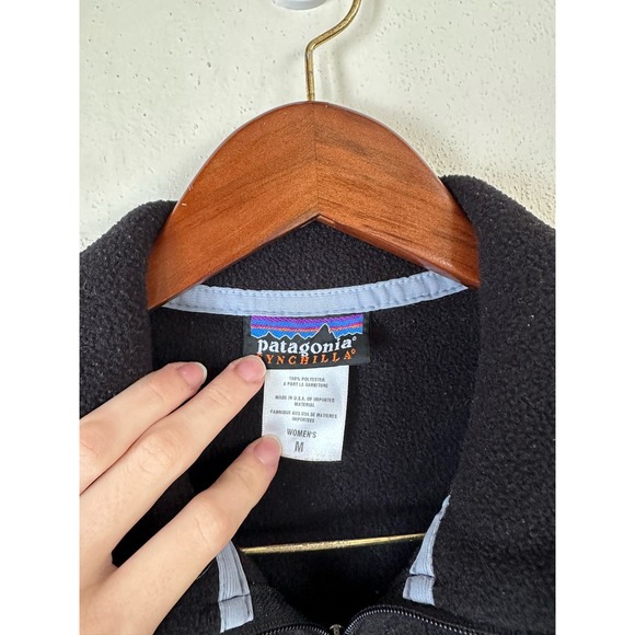 Vintage Patagonia Synchilla Fleece Black Zip Up Jacket - Picture 4 of 5
